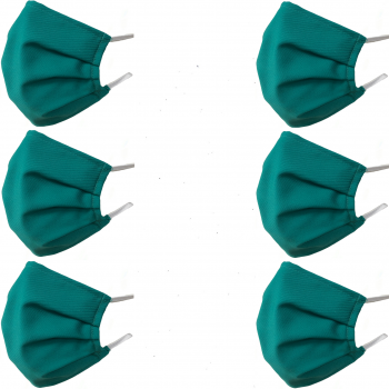 6 Μάσκες Πλενόμενες Πολλαπλών Χρήσεων Βαμβακερές Knitters σε όλο Πράσινο Χρώμα Unisex 6 ML1059